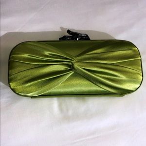 COPY - DVF Lime Green Satin Clutch w/ Twig Clasp